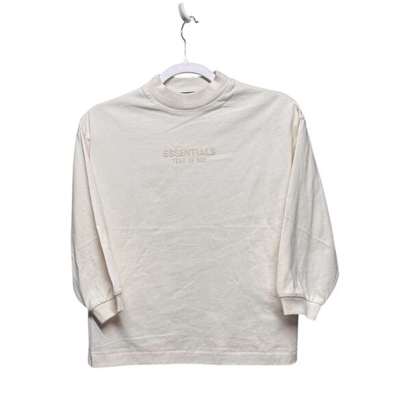 Essentials Fear of God Kids Off-White Bonded Long Sleeve T-Shirt Size 8